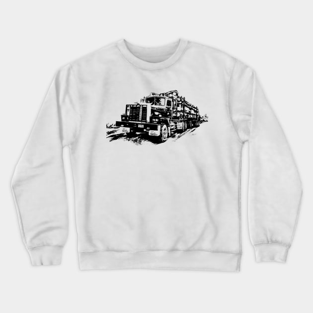 Logging Truck Crewneck Sweatshirt by AuburnQuailart